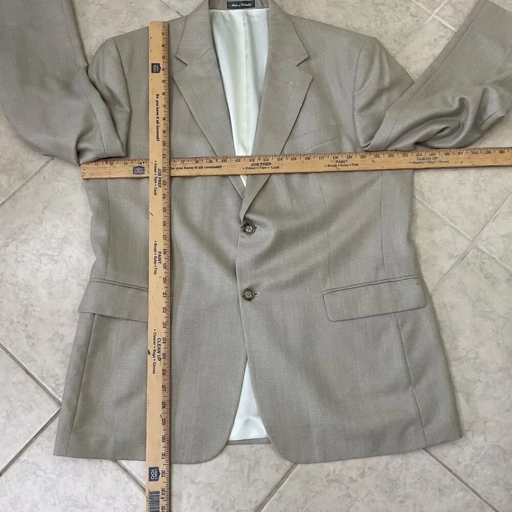 Oscar de La Renta Men’s Brown 44R silk/ Wool Blend Sport Coat Blazer